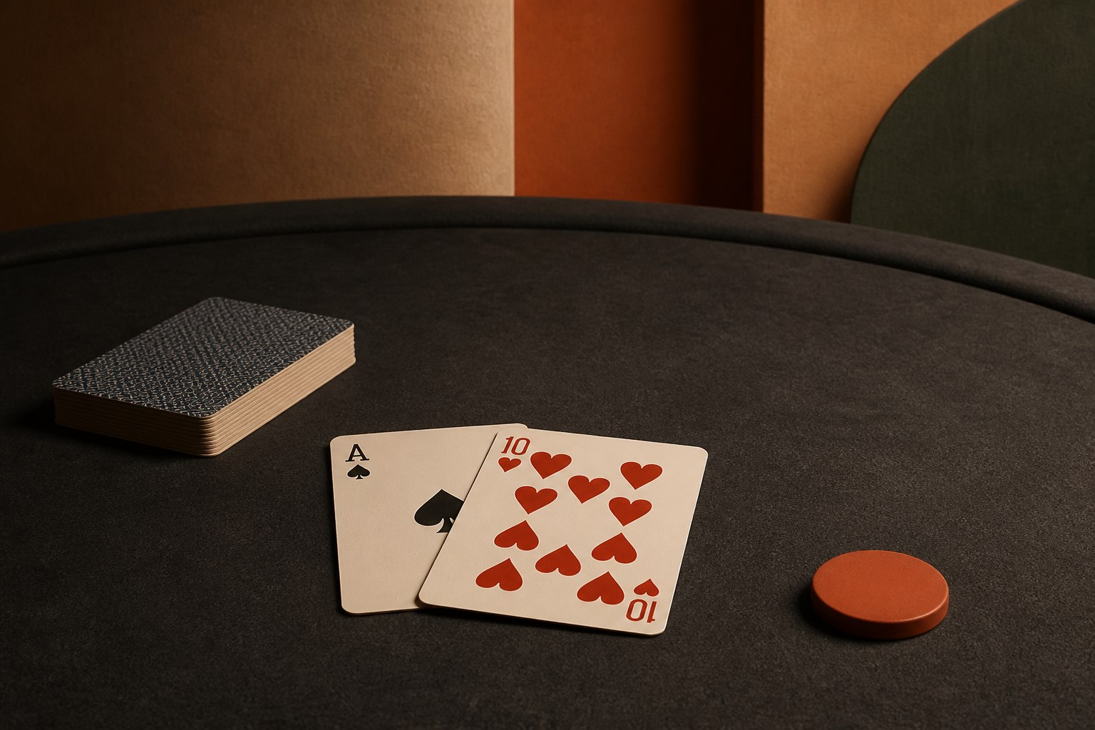 Ace and ten-value card illustrating a blackjack hand